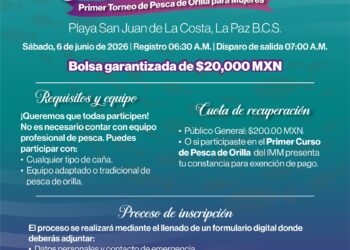 Continúan abiertas inscripciones del Torneo de Pesca de Orilla para Mujeres “Marea Violeta”