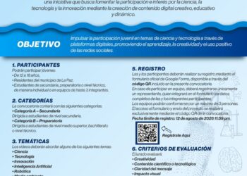 Lanza Gobierno Municipal concurso de TikTok para despertar el talento científico de los jóvenes 