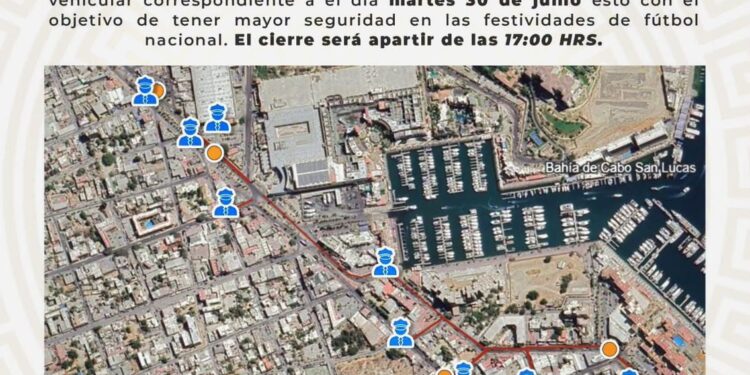 Implementará Seguridad Pública operativo especial en zona centro de Cabo San Lucas por partido de la Selección Nacional