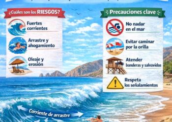Llaman a respetar banderas de advertencia en playas de Los Cabos por condiciones de mar de fondo