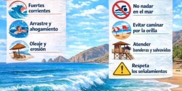 Llaman a respetar banderas de advertencia en playas de Los Cabos por condiciones de mar de fondo