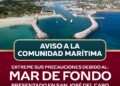Ayuntamiento de Los Cabos llama a extremar precauciones por mar de fondo