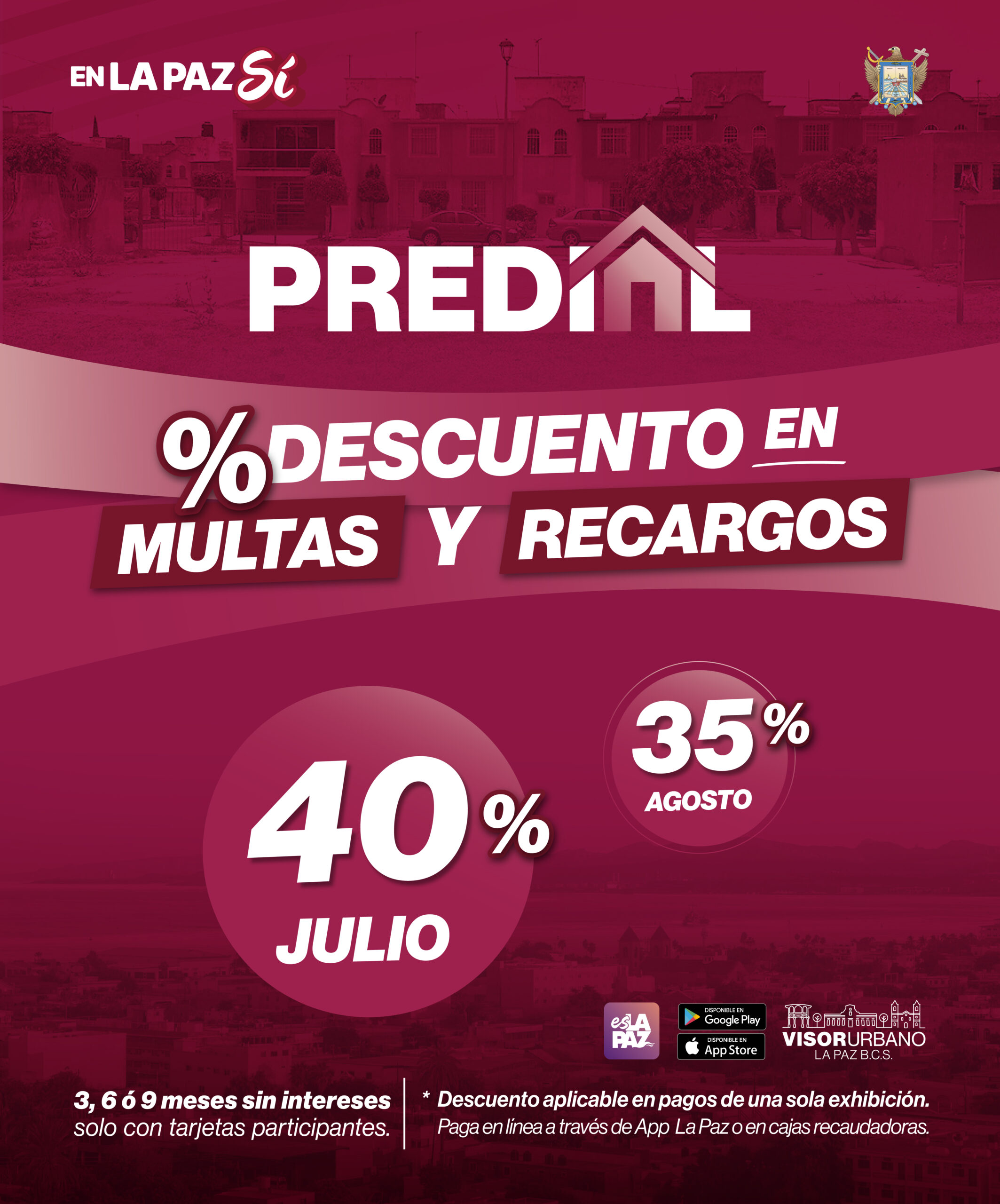 Mantiene Ayuntamiento de La Paz 40% de descuento en impuesto predial