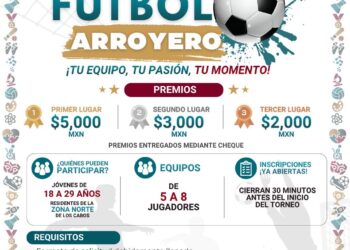 Invitan a jóvenes de la zona norte de Los Cabos a participar en Torneo de Fútbol Arroyero