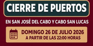 Anuncian cierre de puertos en Los Cabos a partir de las 22:00 horas por efectos del huracán Genevieve