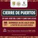 Anuncian cierre de puertos en Los Cabos a partir de las 22:00 horas por efectos del huracán Genevieve
