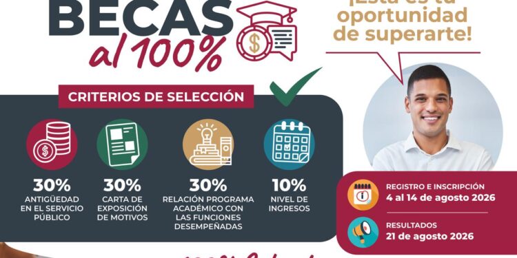 Promueve Gobierno del Estado becas del 100% para estudios superiores de trabajadores estatales