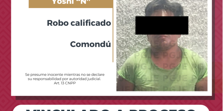OBTIENE PGJE VINCULACIÓN A PROCESO CONTRA UN HOMBRE POR ROBO CALIFICADO EN CIUDAD CONSTITUCIÓN