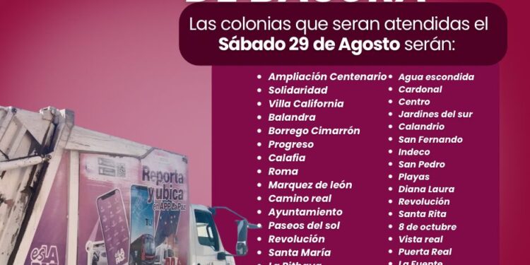 Avanza recolección de residuos en 154 colonias de La Paz