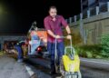Supervisa Christian Agúndez trabajos de bacheo nocturno en corredor turístico de Los Cabos