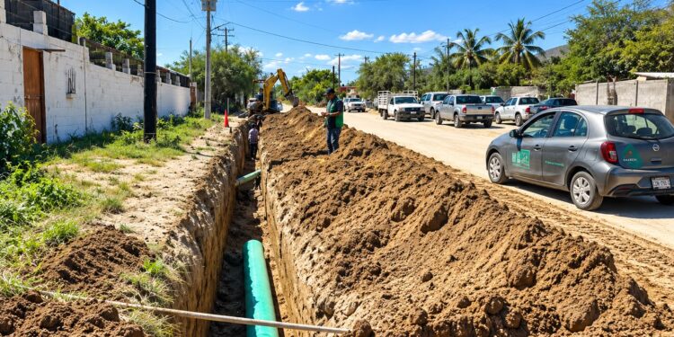 OOMSAPAS La Paz inicia obra de drenaje en colonia El Progreso