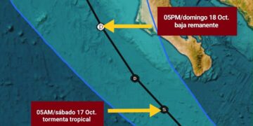 Simon se degrada a tormenta tropical; se localiza a 445 km de Cabo San Lucas
