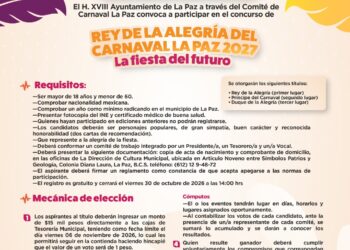 Convoca Ayuntamiento de La Paz a participar en el certamen de Reyes Infantiles del Carnaval 2027