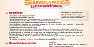 Convoca Ayuntamiento de La Paz a participar en el certamen de Reyes Infantiles del Carnaval 2027